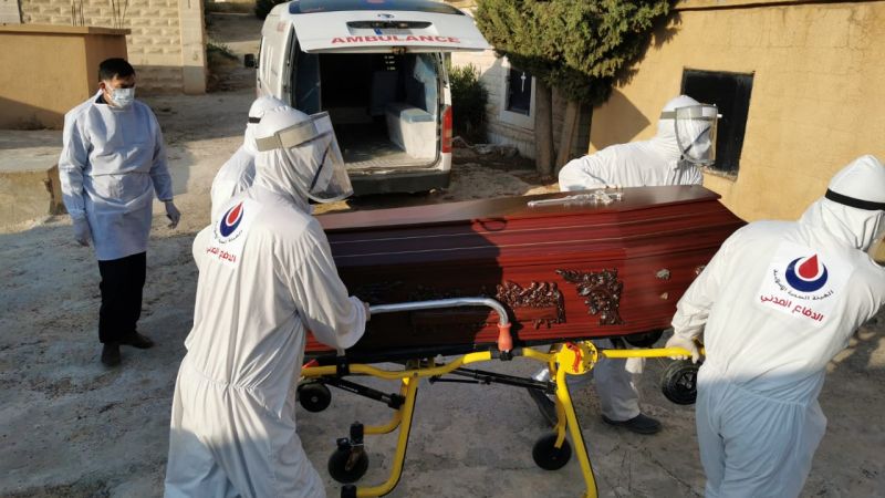 بالصور: دفن حالة وفاة كورونا في بلدة رأس بعلبك