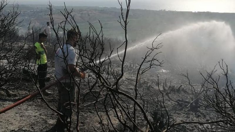 بالصور : اخماد حريق ضخم في بلدة المطرية الجنوبية 