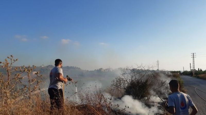 إطفاء حريق أعشاب اندلع في منطقة قدموس - العباسية