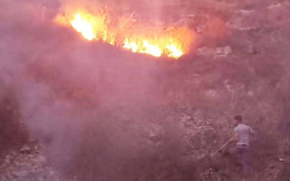 إخماد حريق أعشاب في بلدة طيردبا 